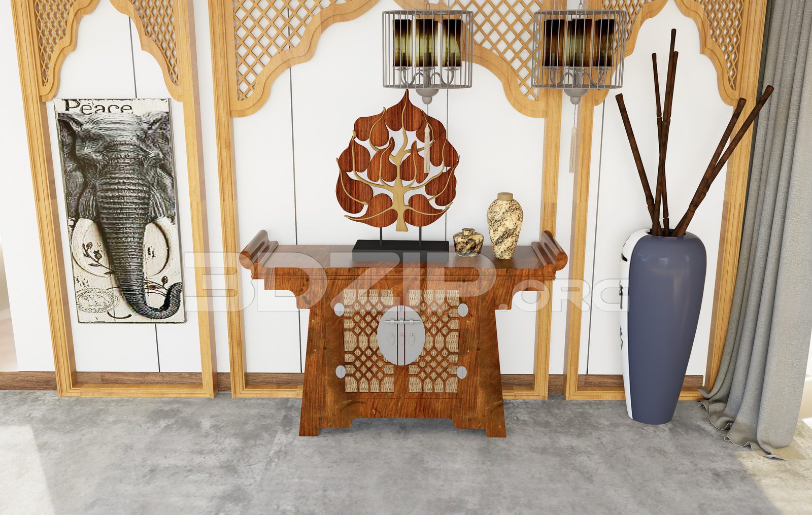 11977. Free 3ds Max Altar Room Interior Model Download (1)