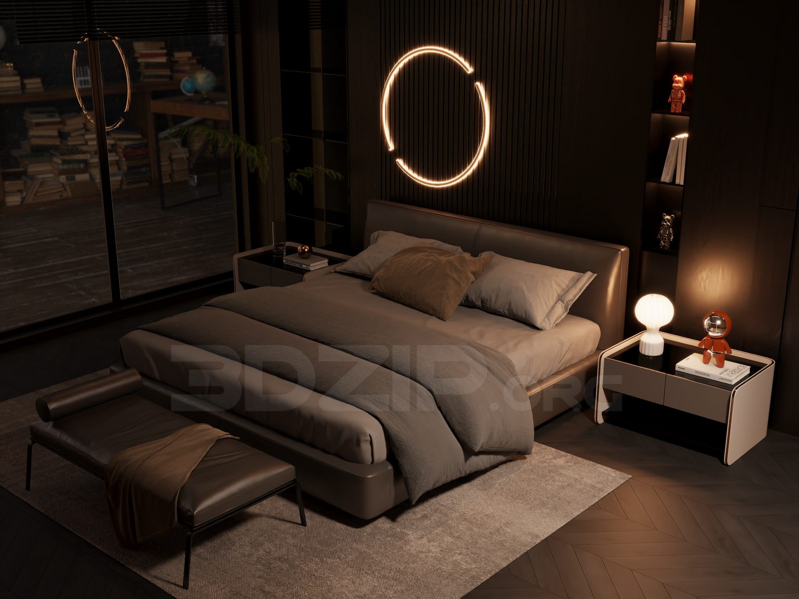 13751. Free 3ds Max Bedroom Interior Model Download
