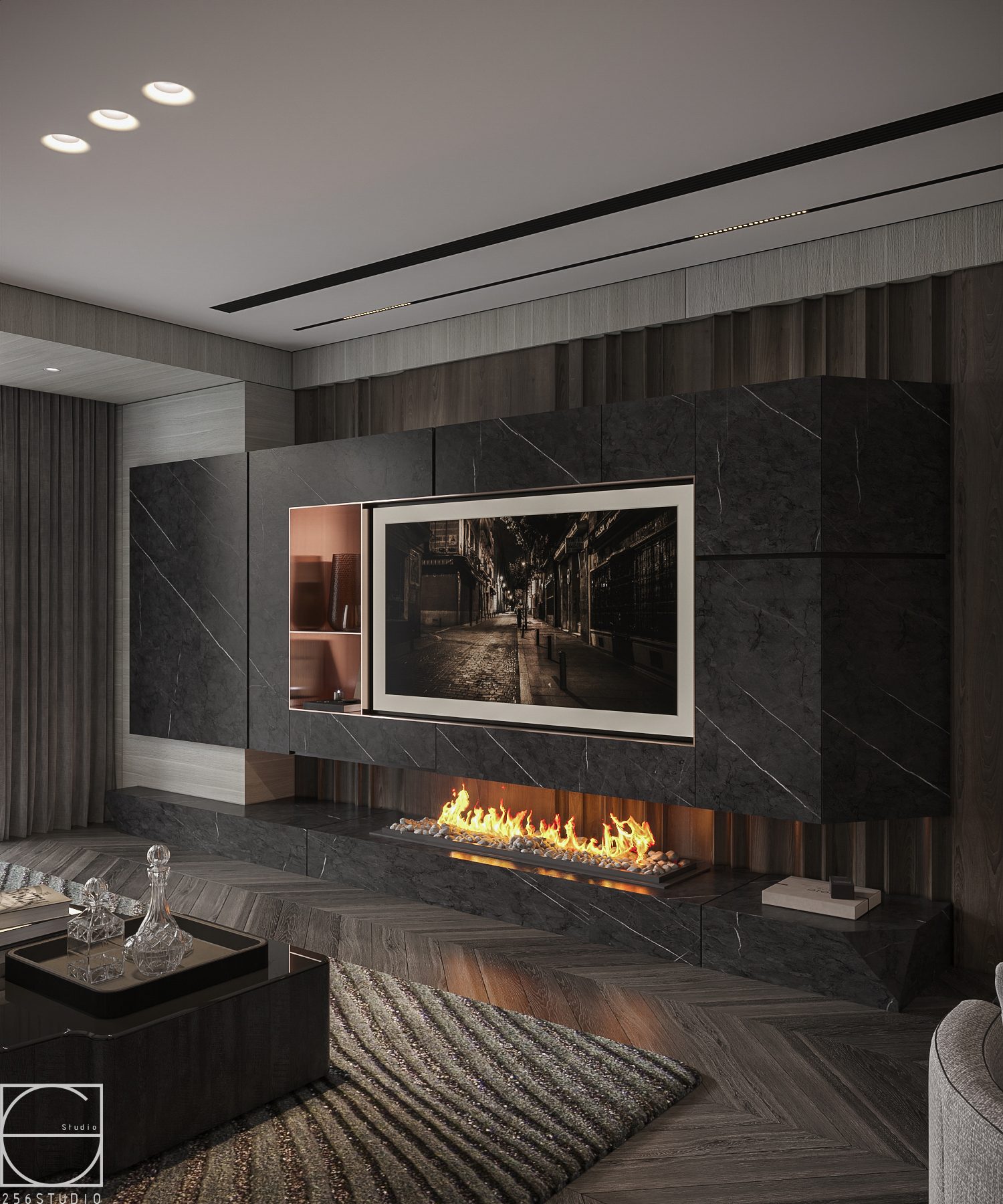 13765. 3ds Max Living Room - Kitchen Interior Model Download By 256 Studio (11)