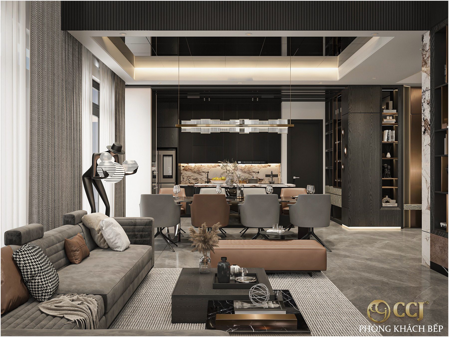 13772. 3ds Max Living Room - Kitchen Interior Model Download By Nhan Hoang Hoang (7)