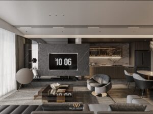 13812. 3ds Max Living Room – Kitchen Interior Model Download By Bui Vien (1)