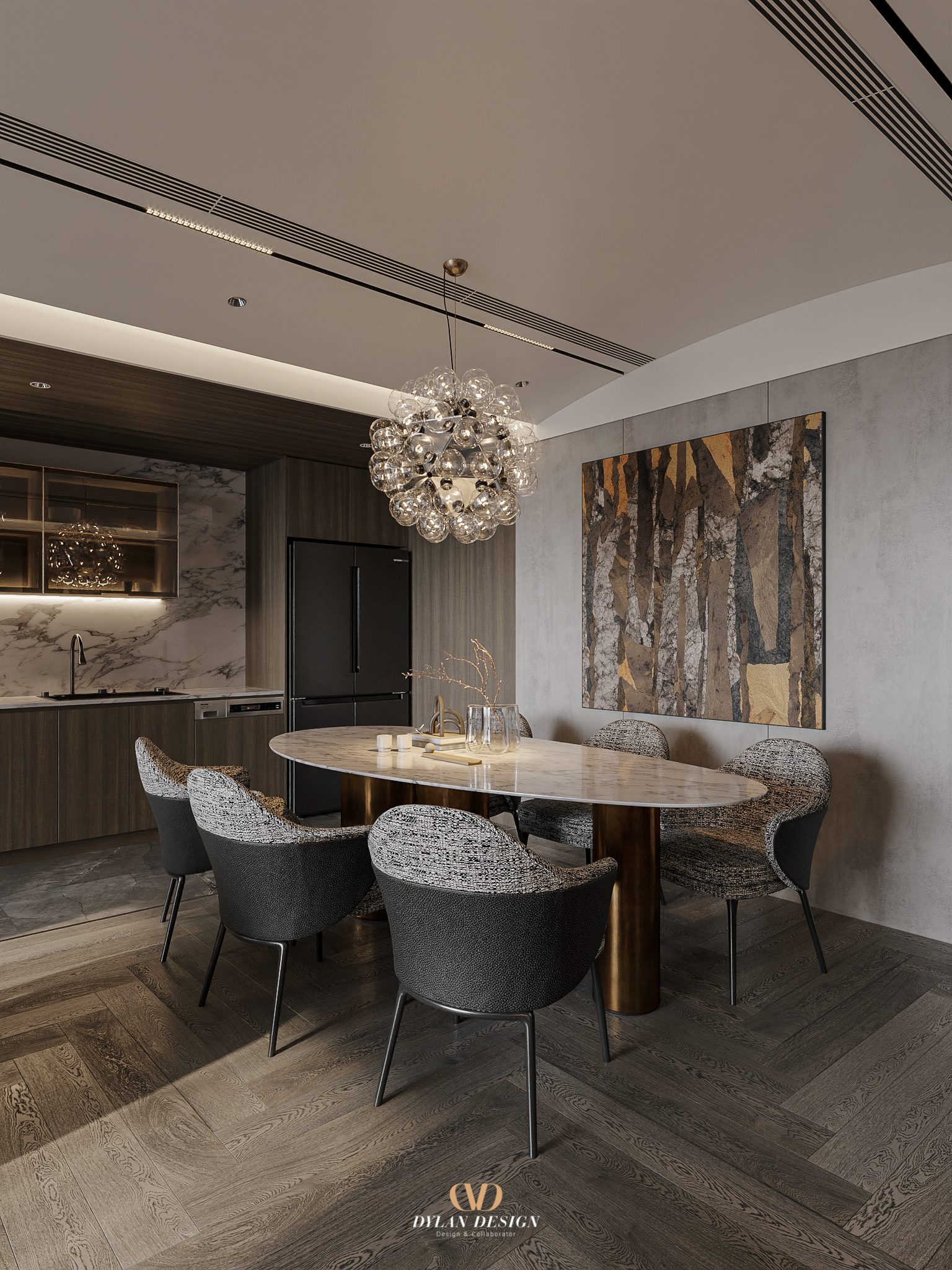 13812. 3ds Max Living Room – Kitchen Interior Model Download By Bui Vien (2)