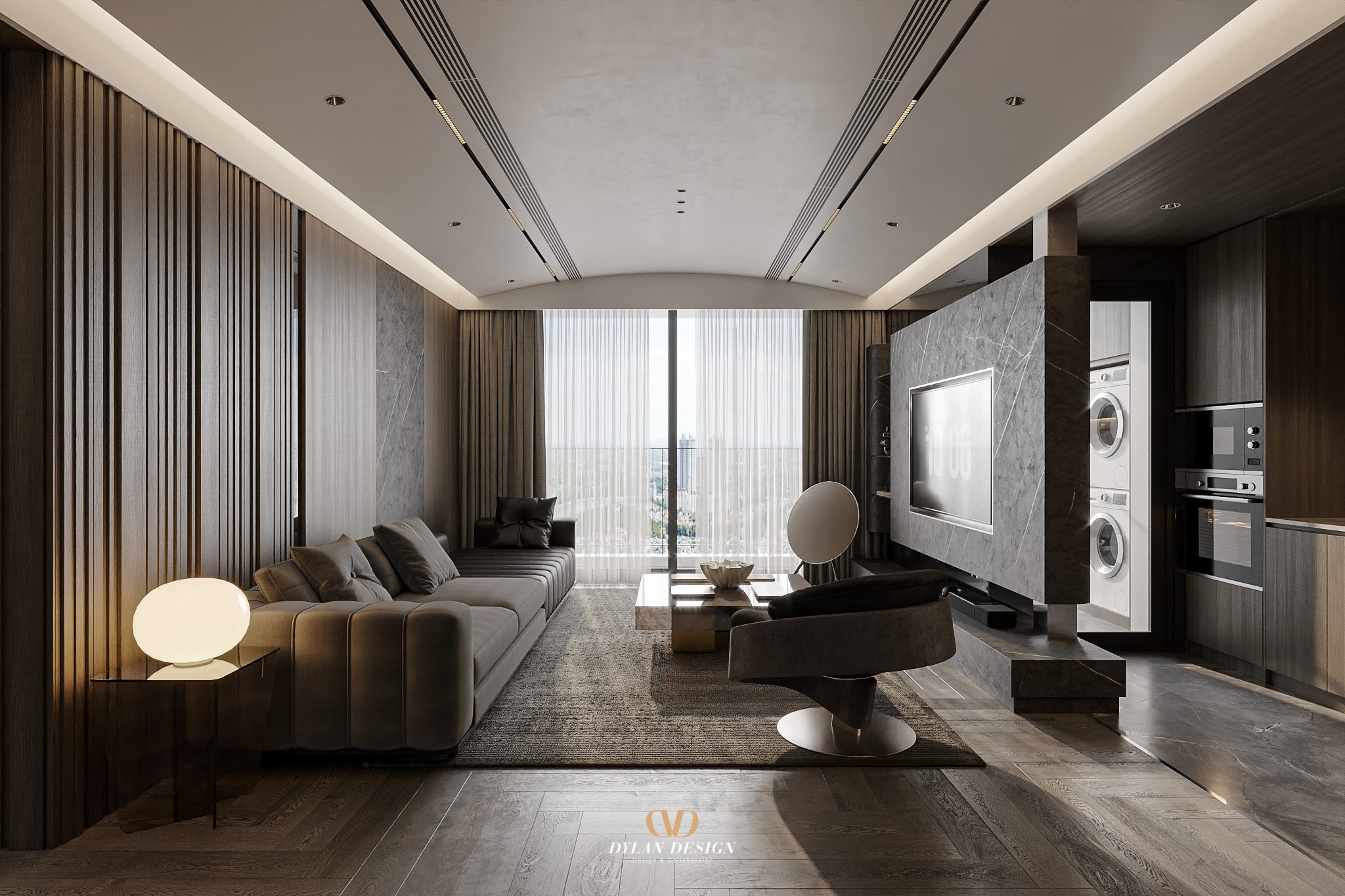 13812. 3ds Max Living Room – Kitchen Interior Model Download By Bui Vien (3)