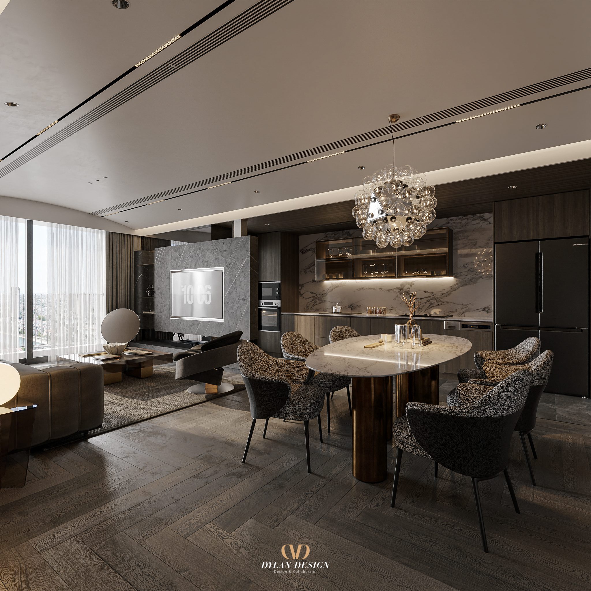 13812. 3ds Max Living Room – Kitchen Interior Model Download By Bui Vien (9)