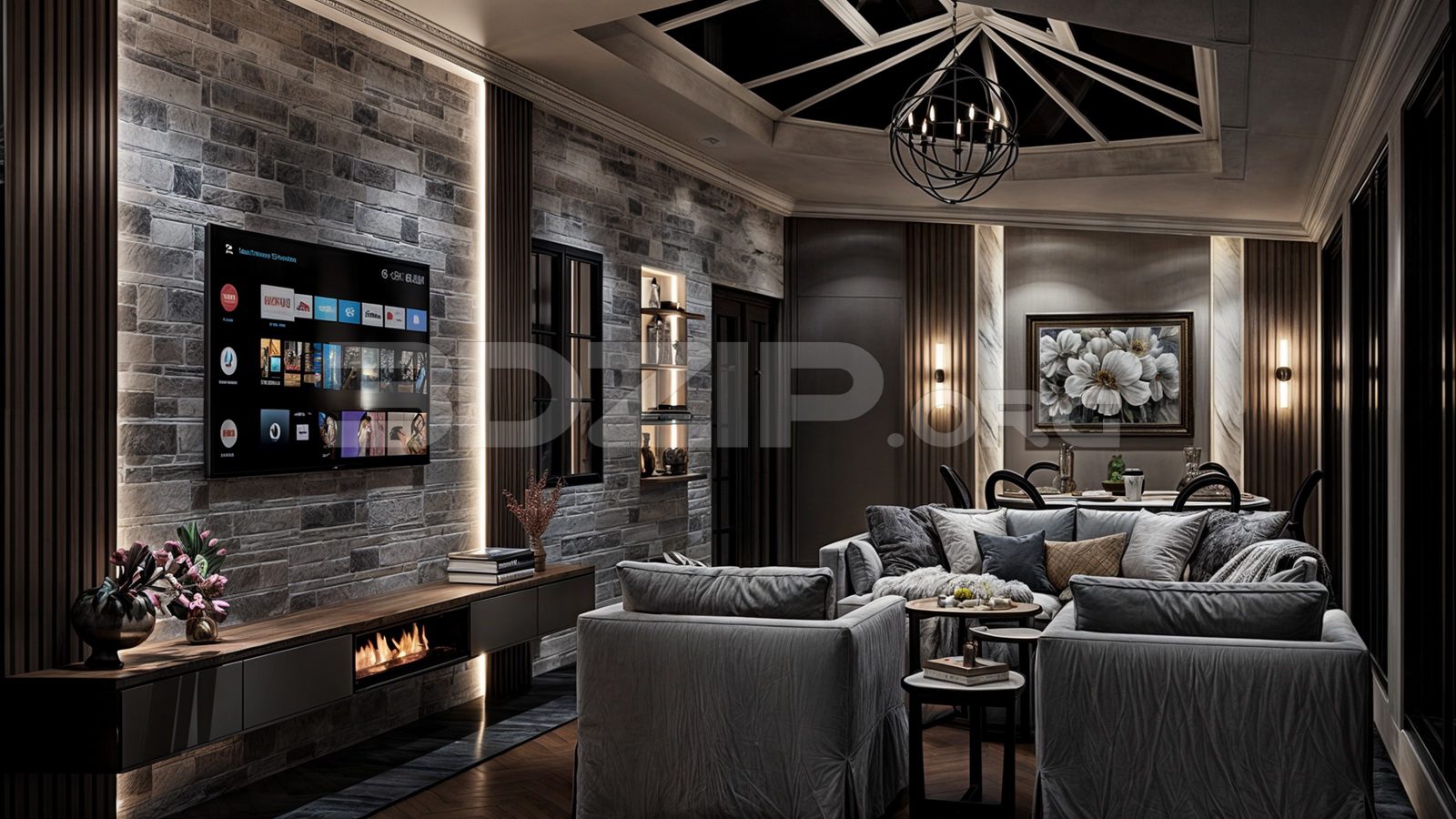 20015. Download Free 3ds Max Living Room Interior Model By Melis Intas (3)