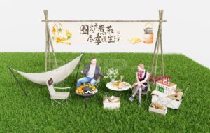 20039-free-3ds-max-summer-young-family-outdoor-camping-set-model-download