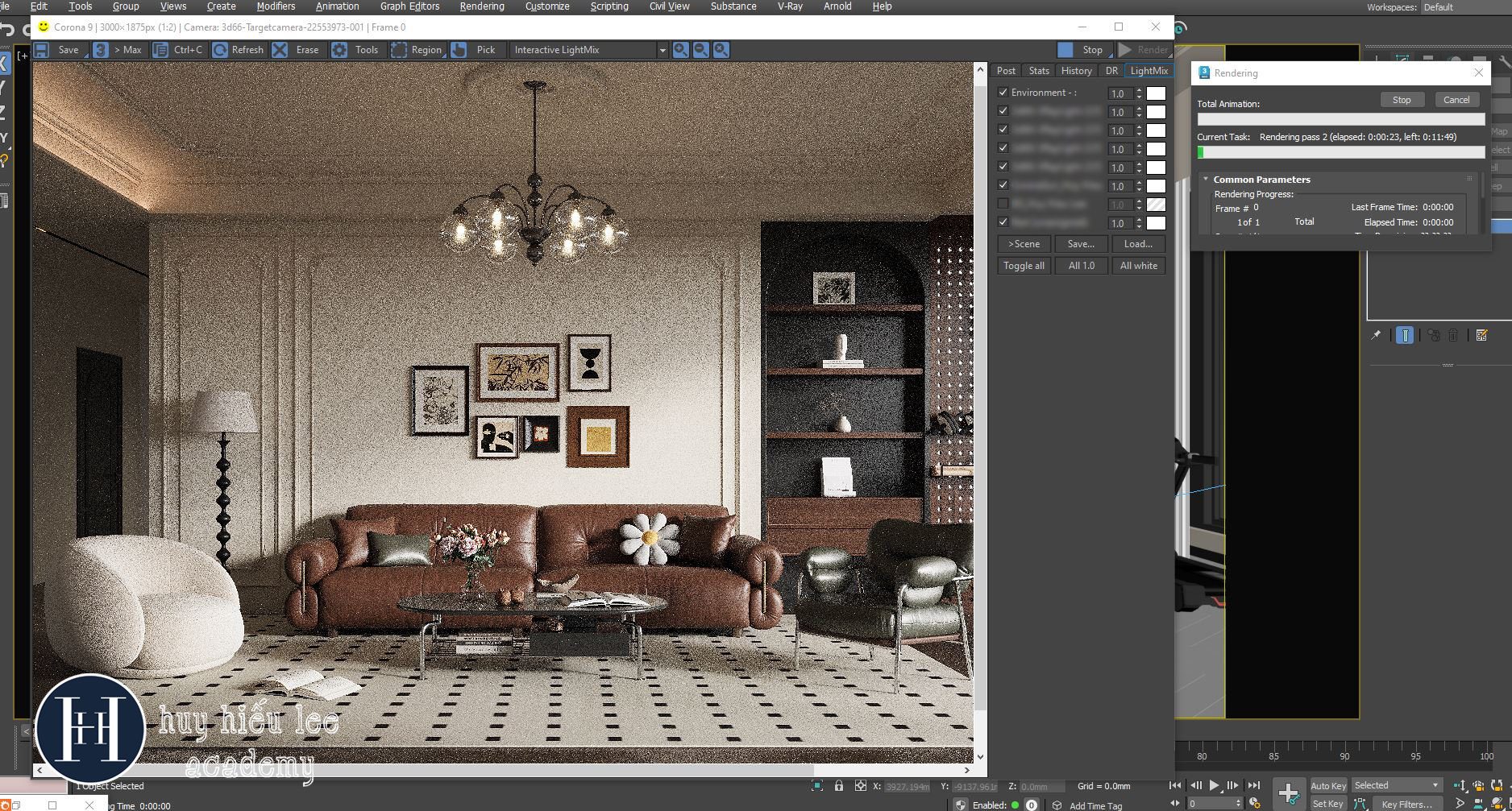 20096. 3ds Max Living Room Interior Model Download (2)