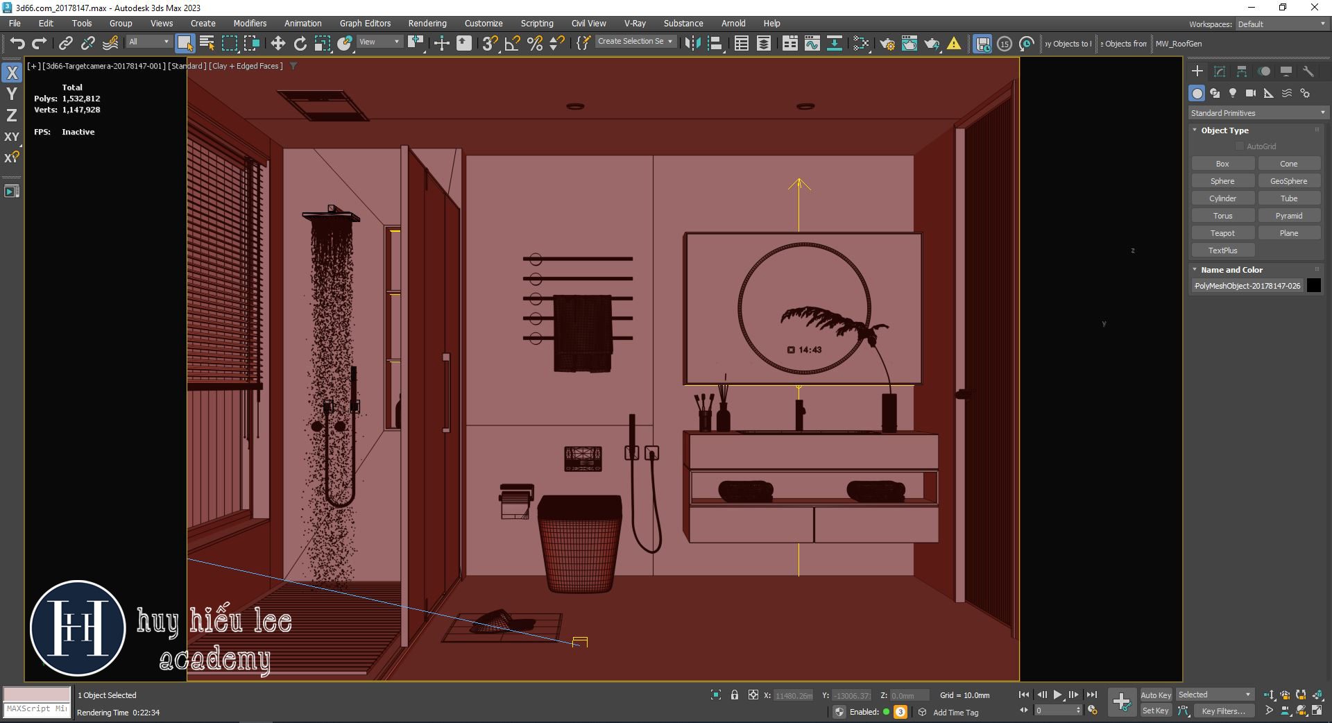 20098. Download Free 3ds Max Bathroom Interior Model (3)