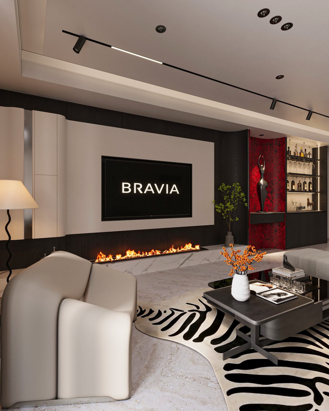 20107. 3ds Max Living Room - Kitchen Interior Model Download (3)