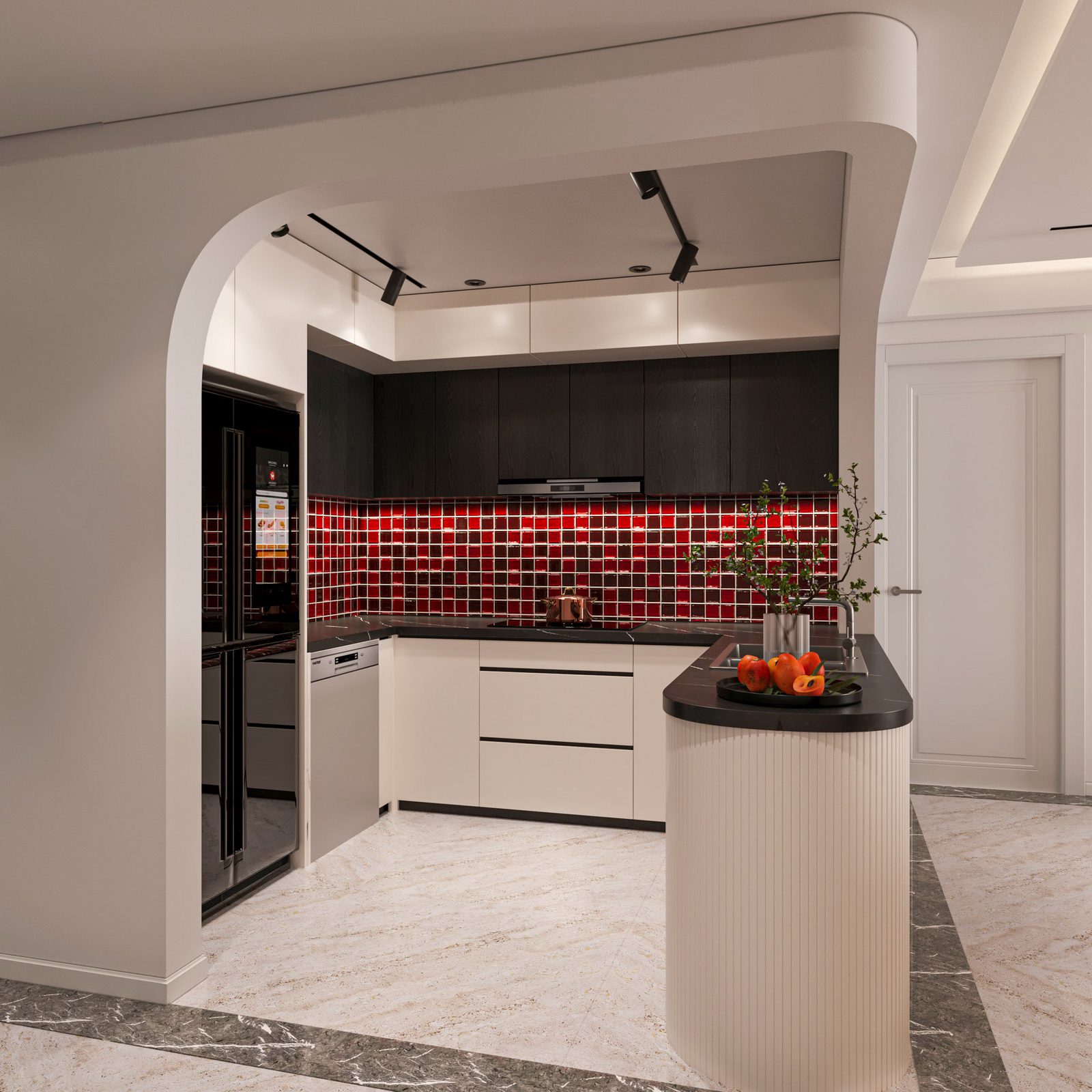20107. 3ds Max Living Room - Kitchen Interior Model Download (5)