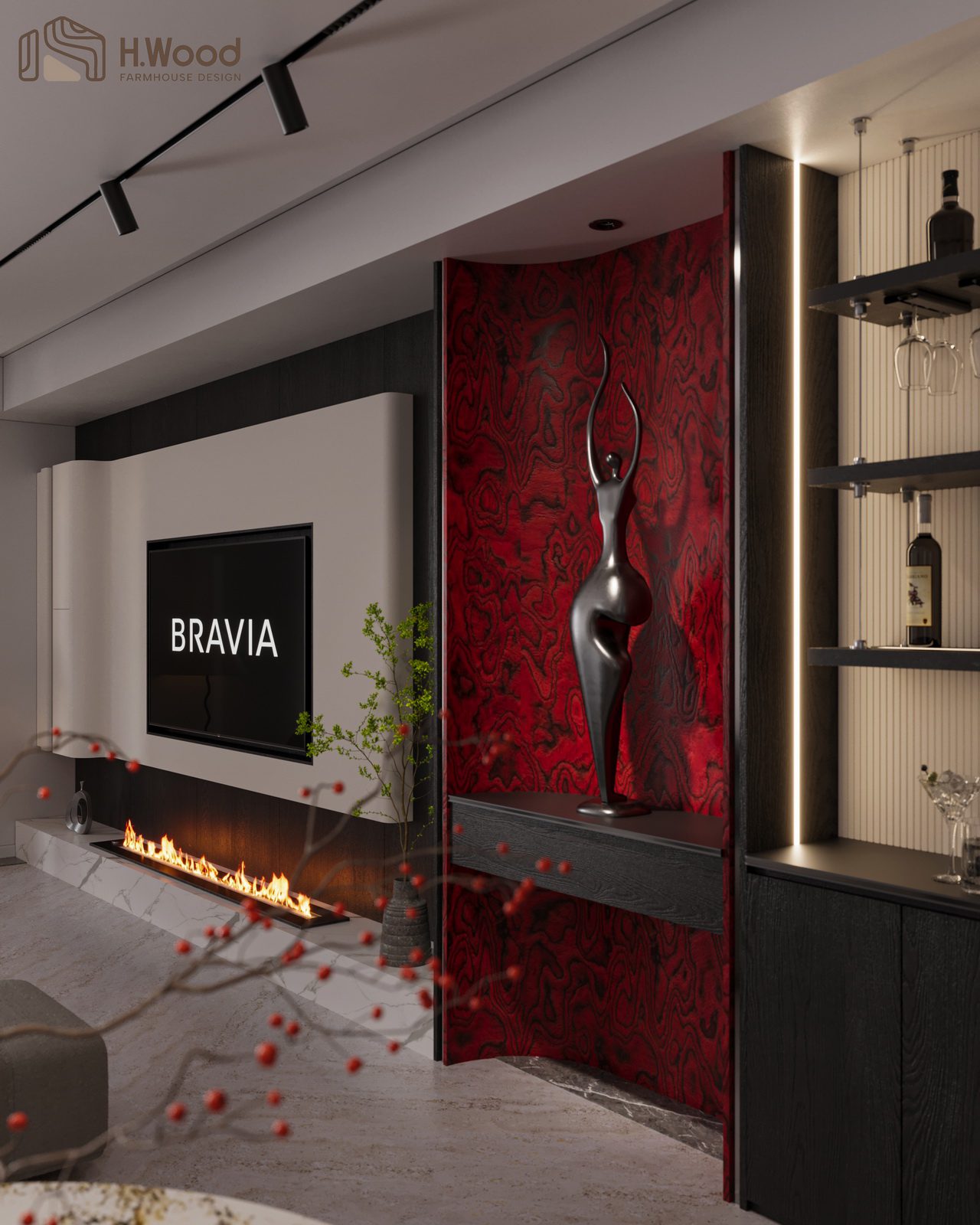 20107. 3ds Max Living Room - Kitchen Interior Model Download (8)