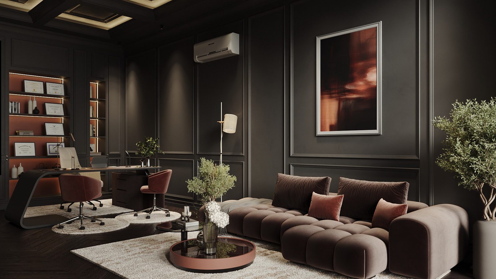 20238. 3ds Max Living Room - Kitchen Interior Model Download (4)