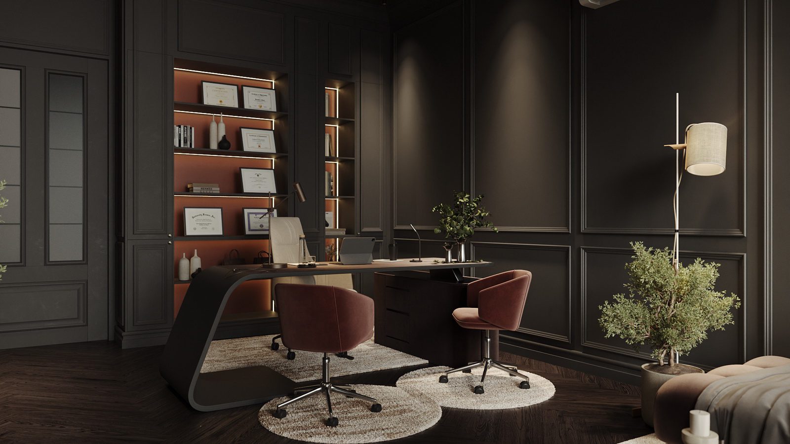 20238. 3ds Max Living Room - Kitchen Interior Model Download (5)
