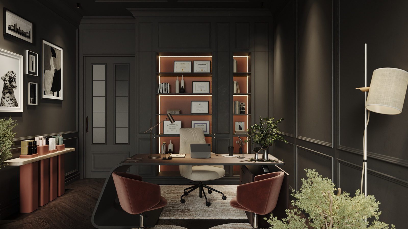 20238. 3ds Max Living Room - Kitchen Interior Model Download (1)