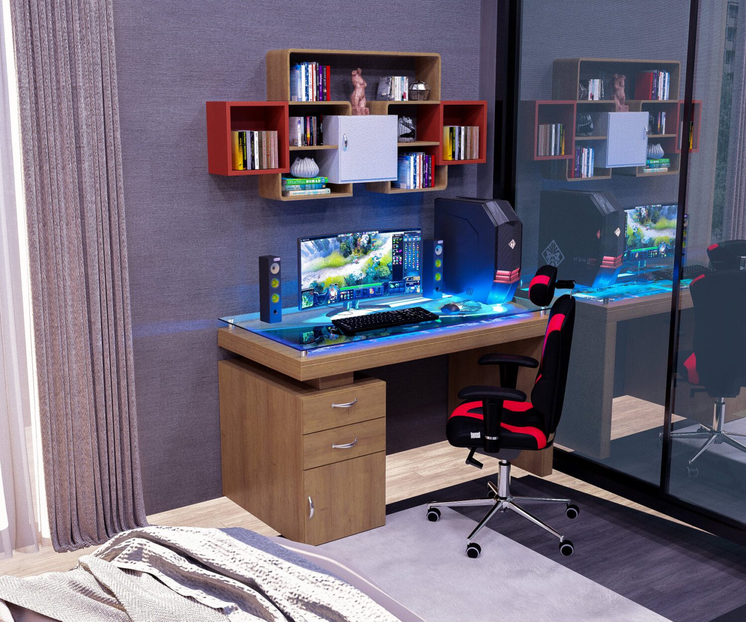 11101. Free 3D Interior Boy Study Table Model Download By Arky